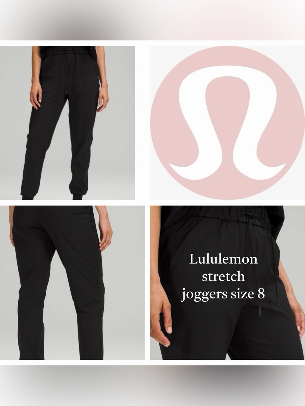 Stretch High-Rise Full-Length Women's Joggers - Black